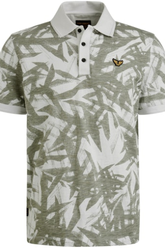 PME Legend Polo korte mouw Wit dessin  PPSS2505871-7003
