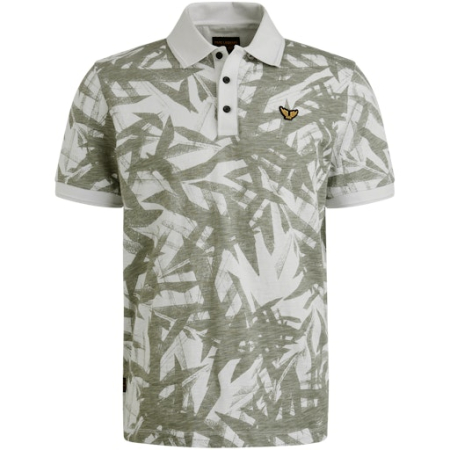 PME Legend Polo korte mouw Wit dessin  PPSS2505871-7003