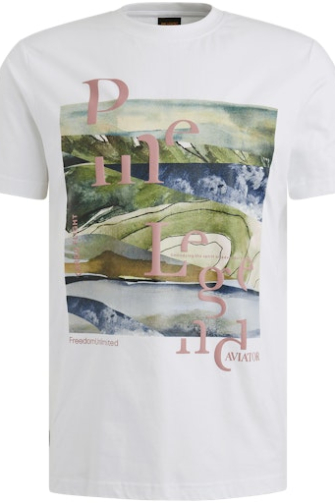 PME Legend T-shirt korte mouw Wit dessin  PTSS2505572-7003