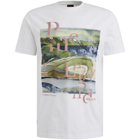 PME Legend T-shirt korte mouw Wit dessin  PTSS2505572-7003