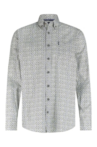 State of Art Overhemd lm casual Ecru dessin  214-25207-1457