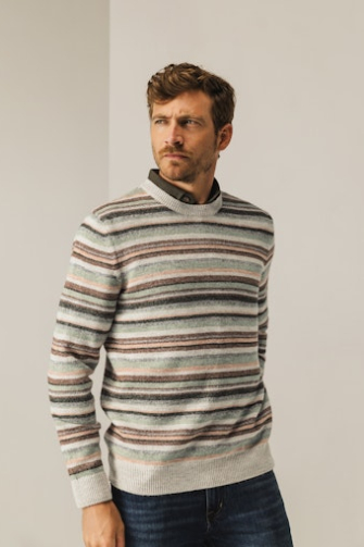 State of Art Pullover ronde hals Groen dessin  112-25086-9114