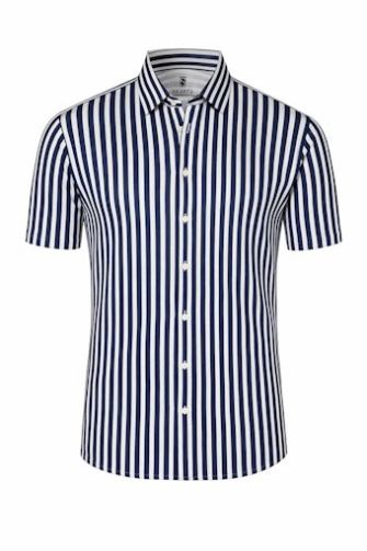 Desoto Overhemd km casual Blauw dessin  92132-3-520