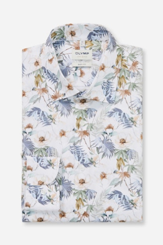 Olymp Overhemd lm dress Wit dessin  2002/14/00 BF