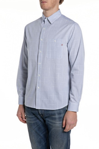 Replay Overhemd lm casual Blauw  M4144.52876-010