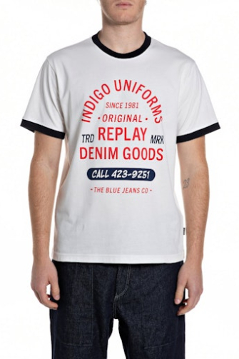 Replay T-shirt korte mouw Wit dessin  M3342.2660-011