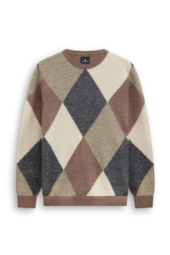 State of Art Pullover ronde hals Bruin dessin  114-26103-4219